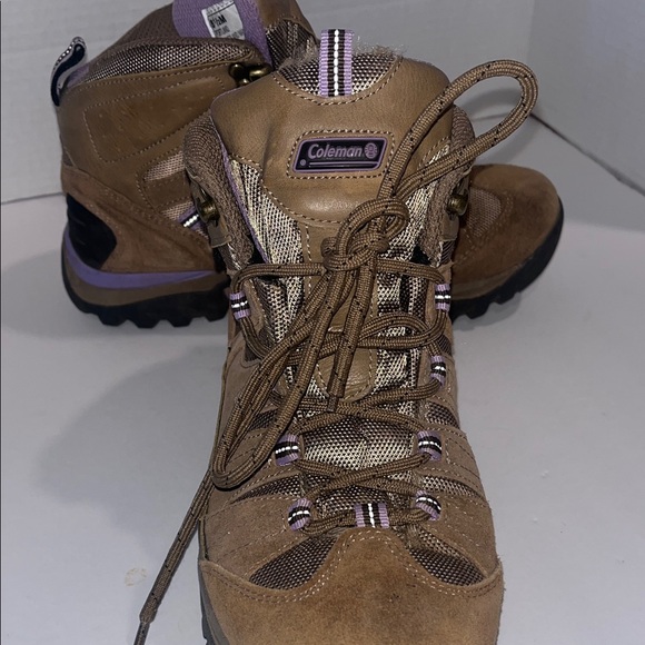 Coleman Brown Lace-Up Women's Hiking Boots with Purple Details - Picture 3 of 8